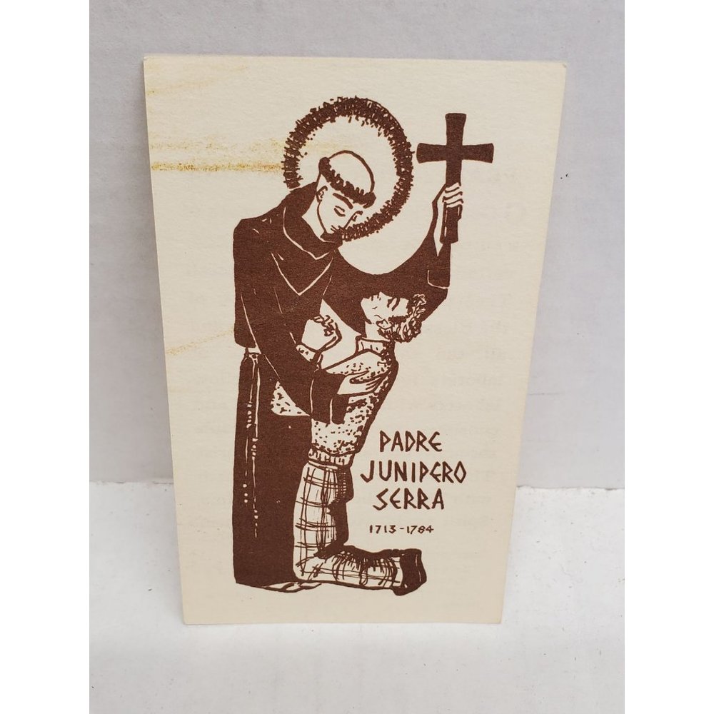 Padre Junipero Serra 1713-1784 - Prayer for Vocations Prayer Card - 1959